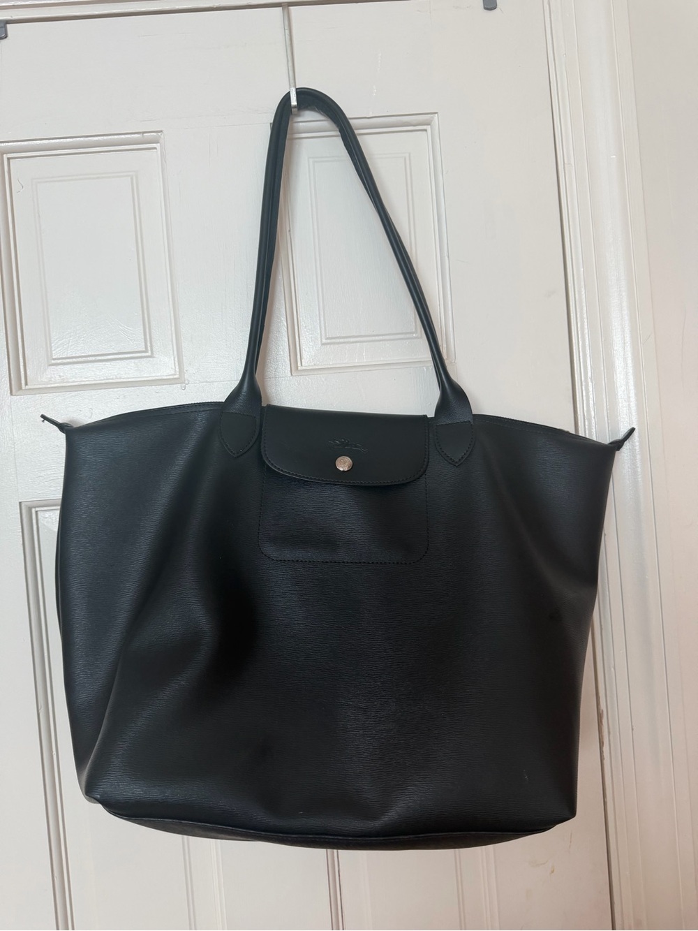 Leather longchamp bag